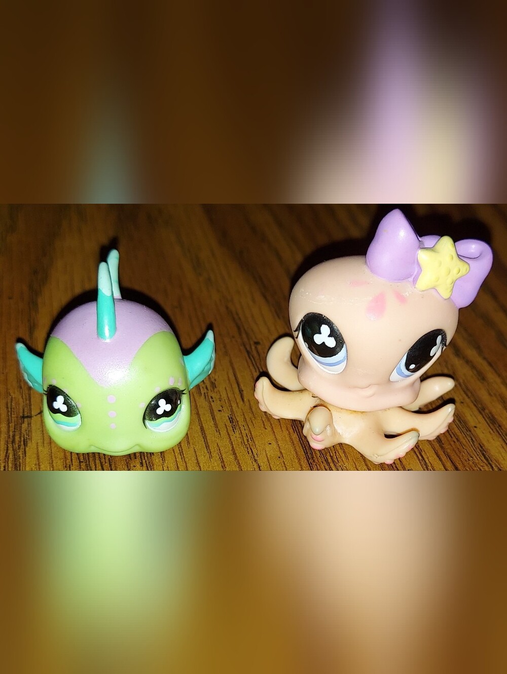Littlest Pet Shop Figure Set #513 Octopus And #514 Fish